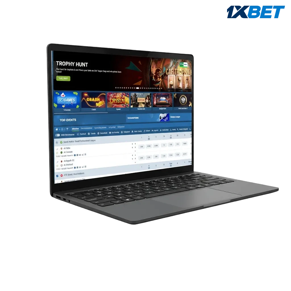 1xbet official PC app download banner with Windows and macOS icons, promoting fast, free sports betting and casino games.