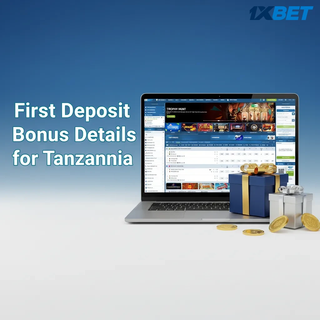 1xBet Tanzania: 300% first deposit bonus up to TZS 300,000; min TZS 2,000; 35x casino, 5x sports acca (1.40+) in 7 days.