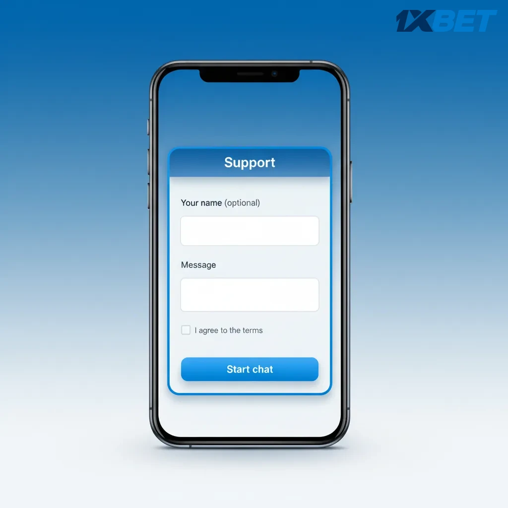 24/7 in-app support: live chat, email support@1xbet.com, Help Centre articles, and callback request.