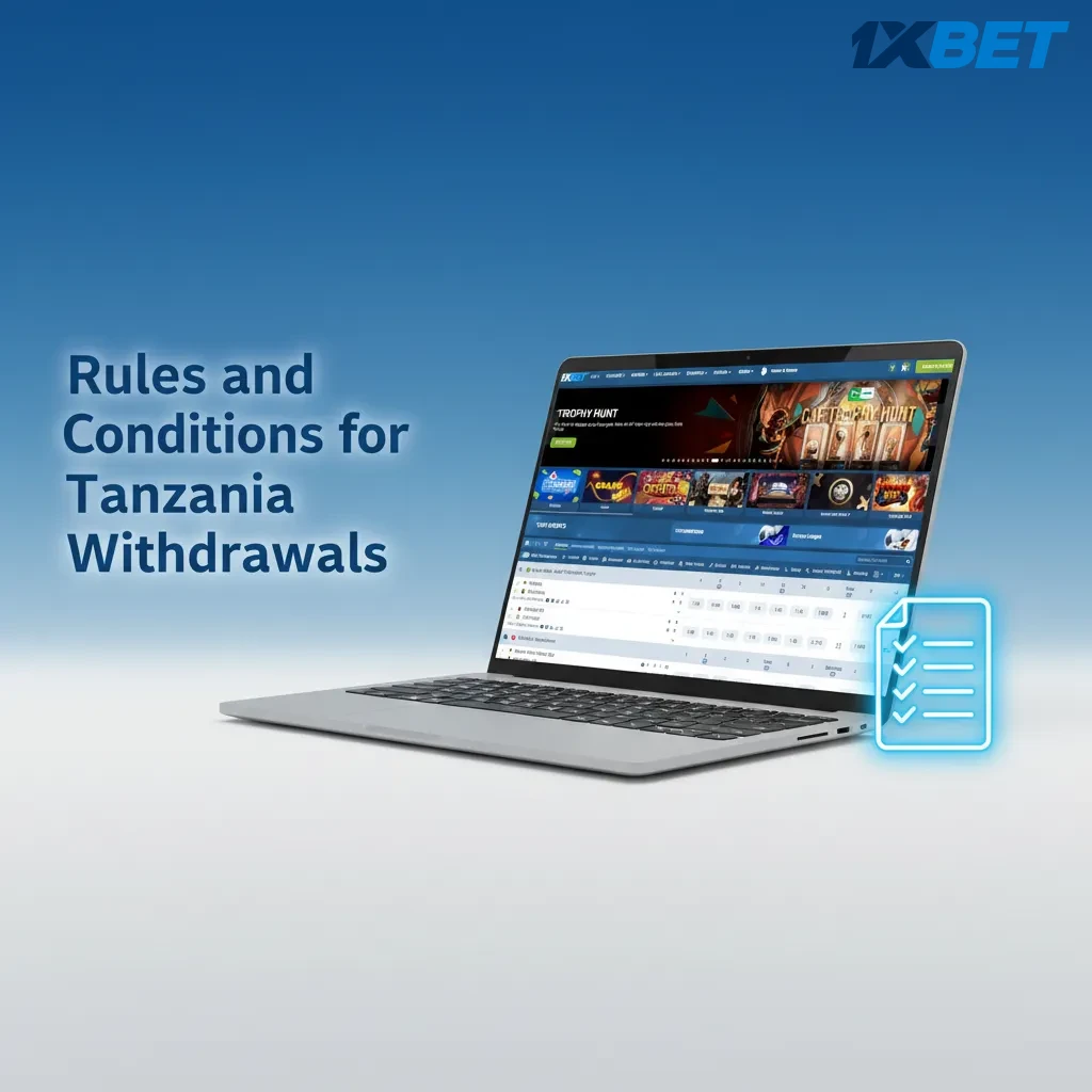 1xbet Tanzania withdrawal rules infographic: KYC, same-name, wager once, TZS 2,000–3,000,000 limits, operator fees.