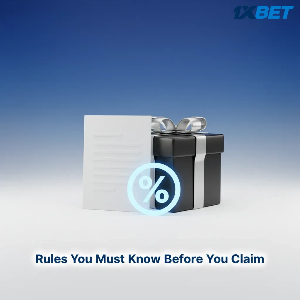 Infographic of 1xBet Tanzania bonus rules: enter code before deposit, 18+, 300% first deposit, T&Cs apply, gamble responsibly.