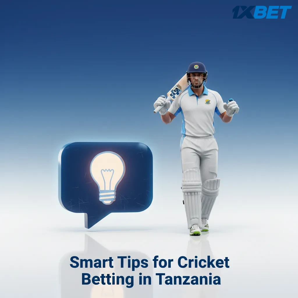 Infographic: Smart cricket betting tips in Tanzania with icons for form, weather, formats, bankroll, and platform tools.
