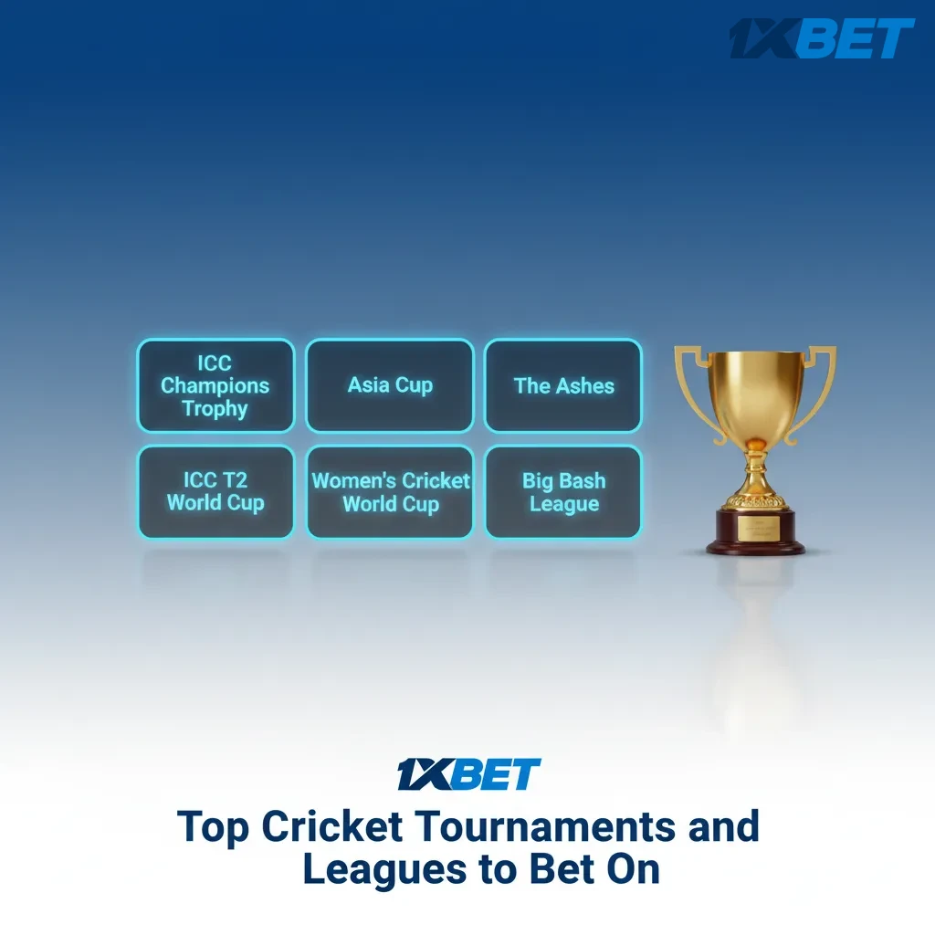 Cricket betting collage: World Cup, T20, Ashes, IPL; odds screen, live markets, calendar showing year-round fixtures.