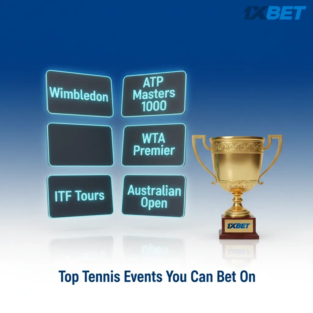 Top tennis events to bet on: Grand Slams, ATP/WTA tours, Finals, Davis/BJK Cups, year-round with pre-match and live markets.