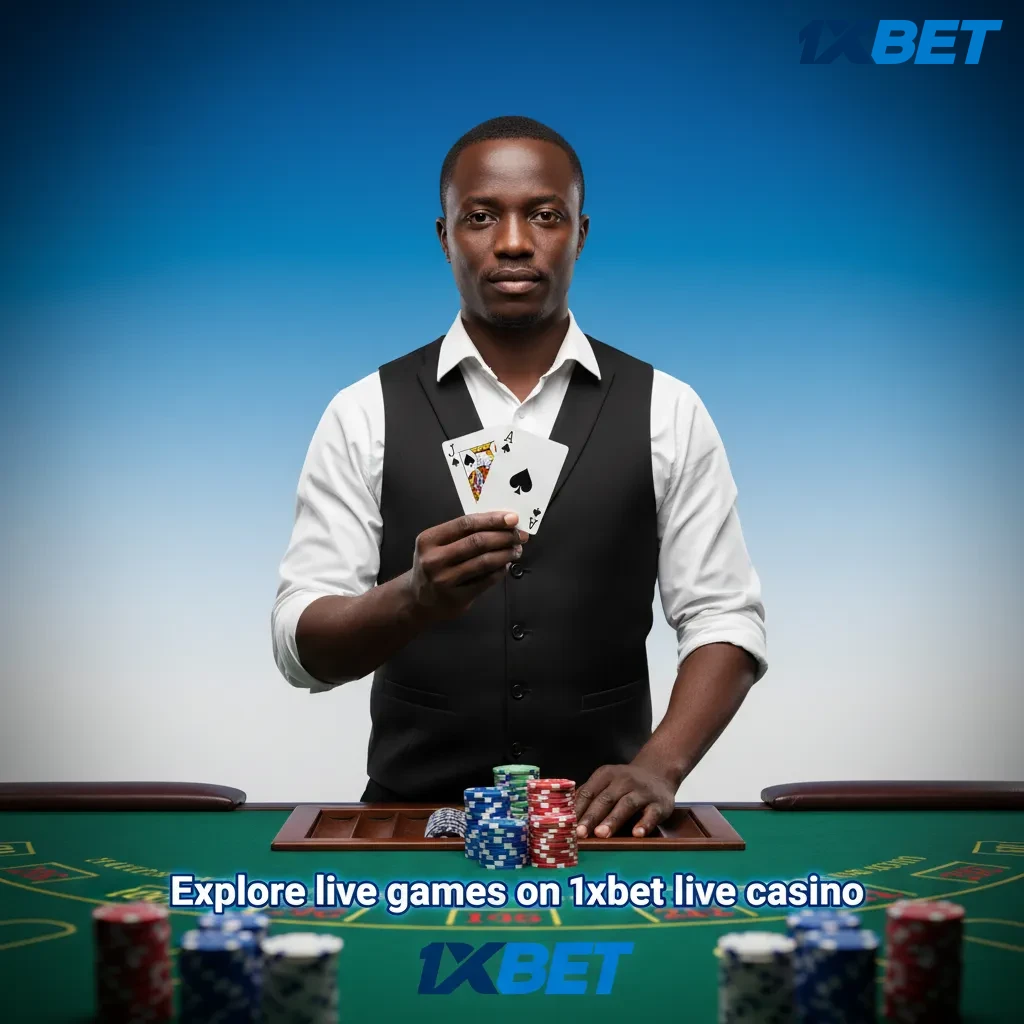 1xBet live casino lobby showing roulette, blackjack, baccarat, poker, game shows; 300+ tables, TZS limits.