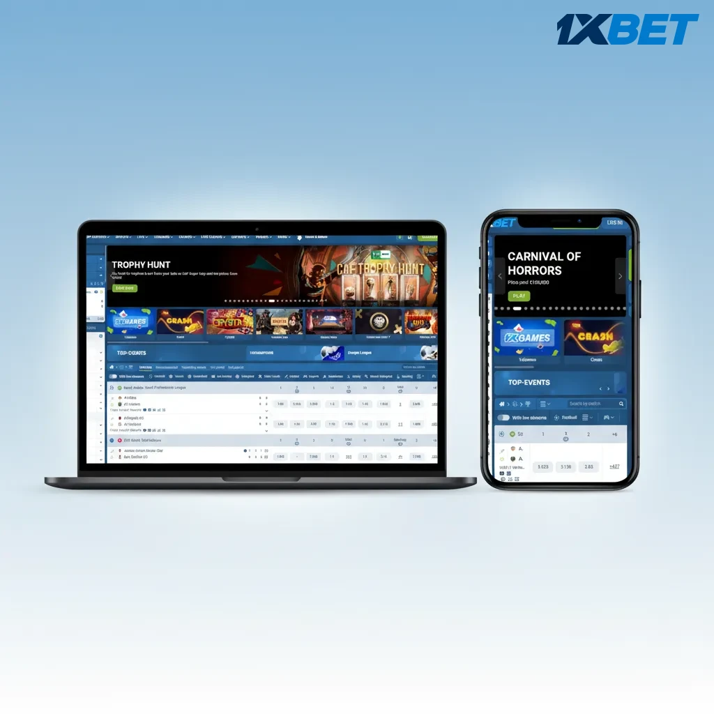 1xbet Tanzania interface showing top nav for Sports, Live, eSports, Casino; quick login, deposit, app links to bet fast.