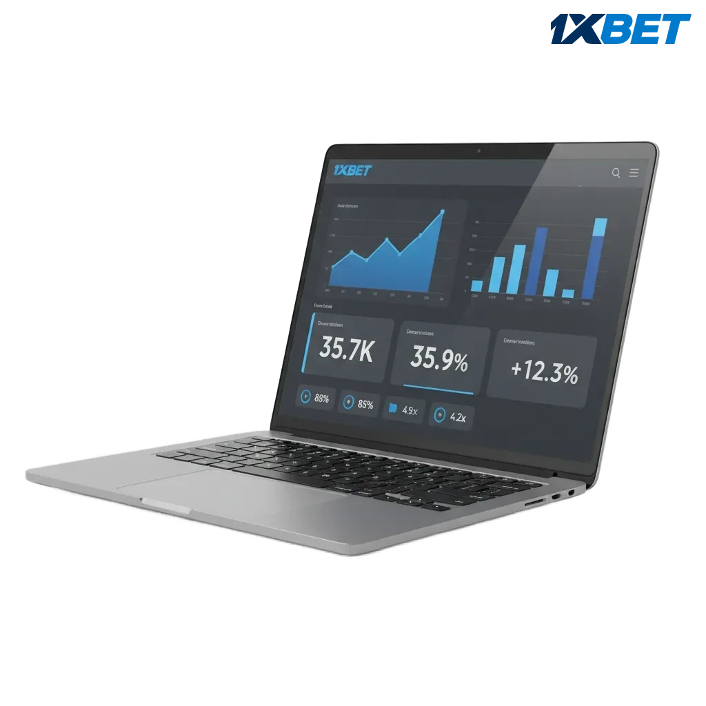 1xbet Affiliate Tanzania graphic showing commissions, fair tracking, on-time payouts, and personal support.