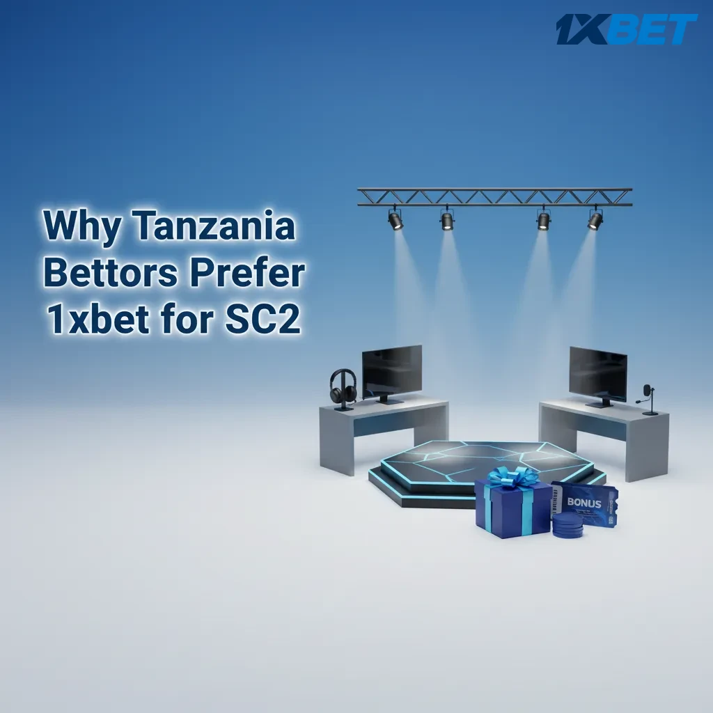 1xBet SC2 betting for Tanzania: 300% bonus, M-Pesa & other wallets, fast markets, 24/7 support, mobile app, competitive odds.